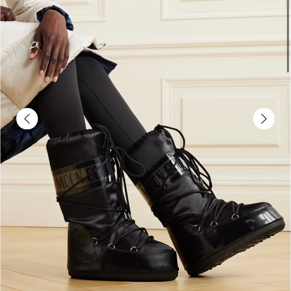 Moon Boot Women's Black Snow Boots- Tall